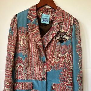 Palmer jones silk paisley 2pc blazer and tank set